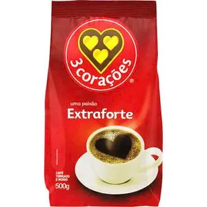 Café 3 Corações Extra Forte Pacote com 500g