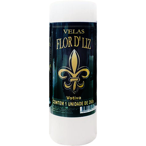 Vela Votiva Flor DLiz Branca 260g - 7 Dias